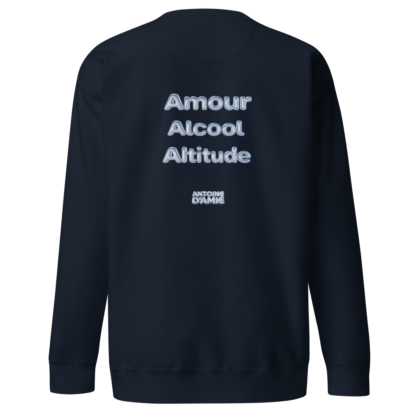 "AMOUR ALCOOL ALTITUDE" Embroidered Crewneck - Antoine D'Amie