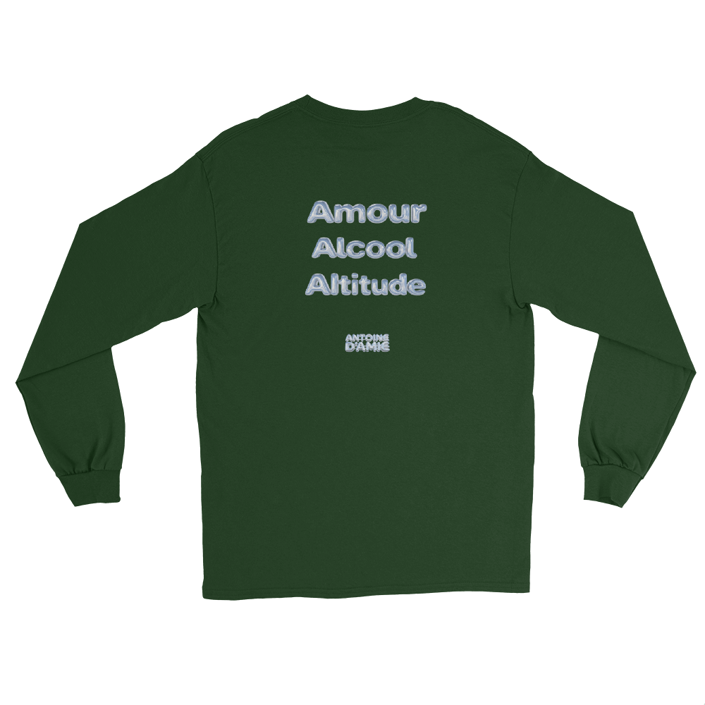 "AMOUR ALCOOL ALTITUDE" Long Sleeve Embroidered T-Shirt - Antoine D'Amie