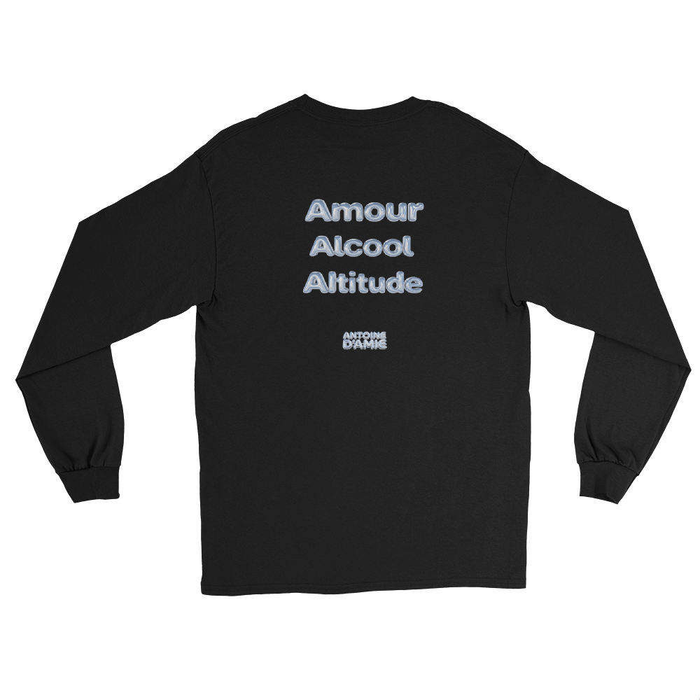 "AMOUR ALCOOL ALTITUDE" Long Sleeve Embroidered T-Shirt - Antoine D'Amie