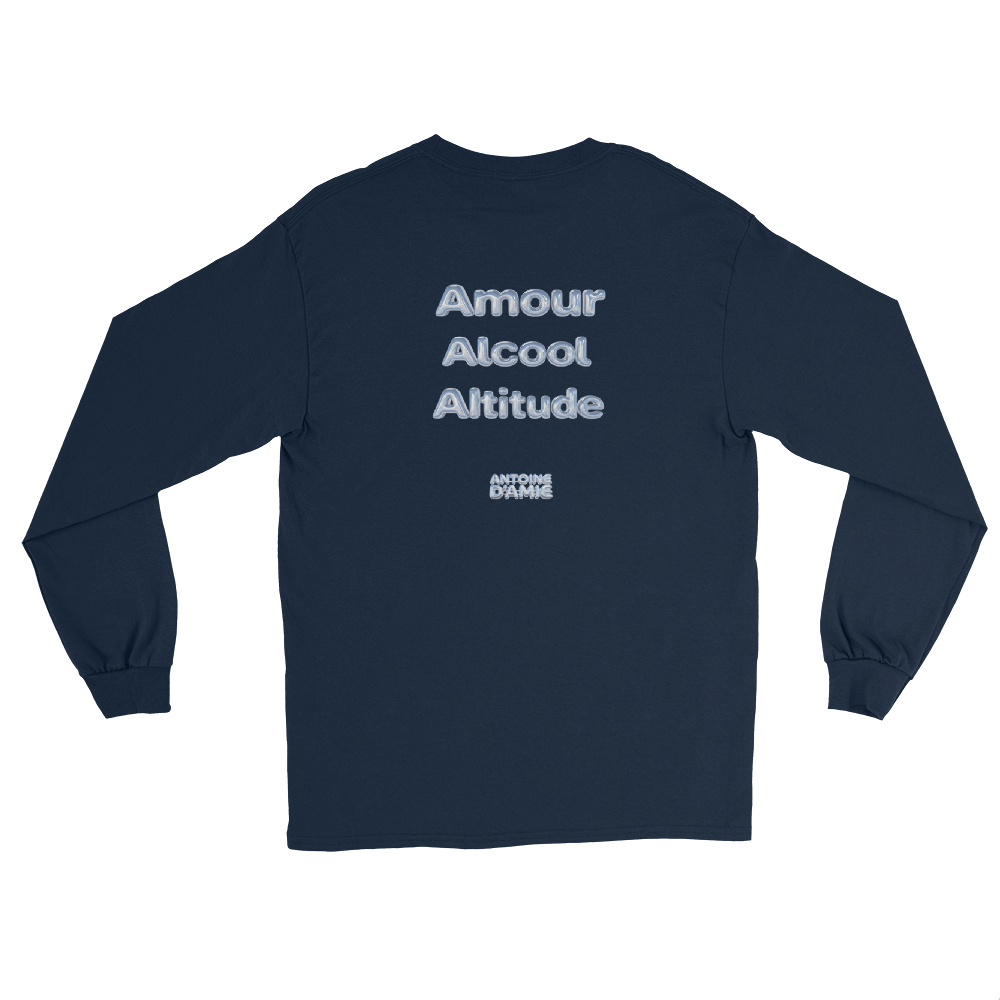 "AMOUR ALCOOL ALTITUDE" Long Sleeve Embroidered T-Shirt - Antoine D'Amie