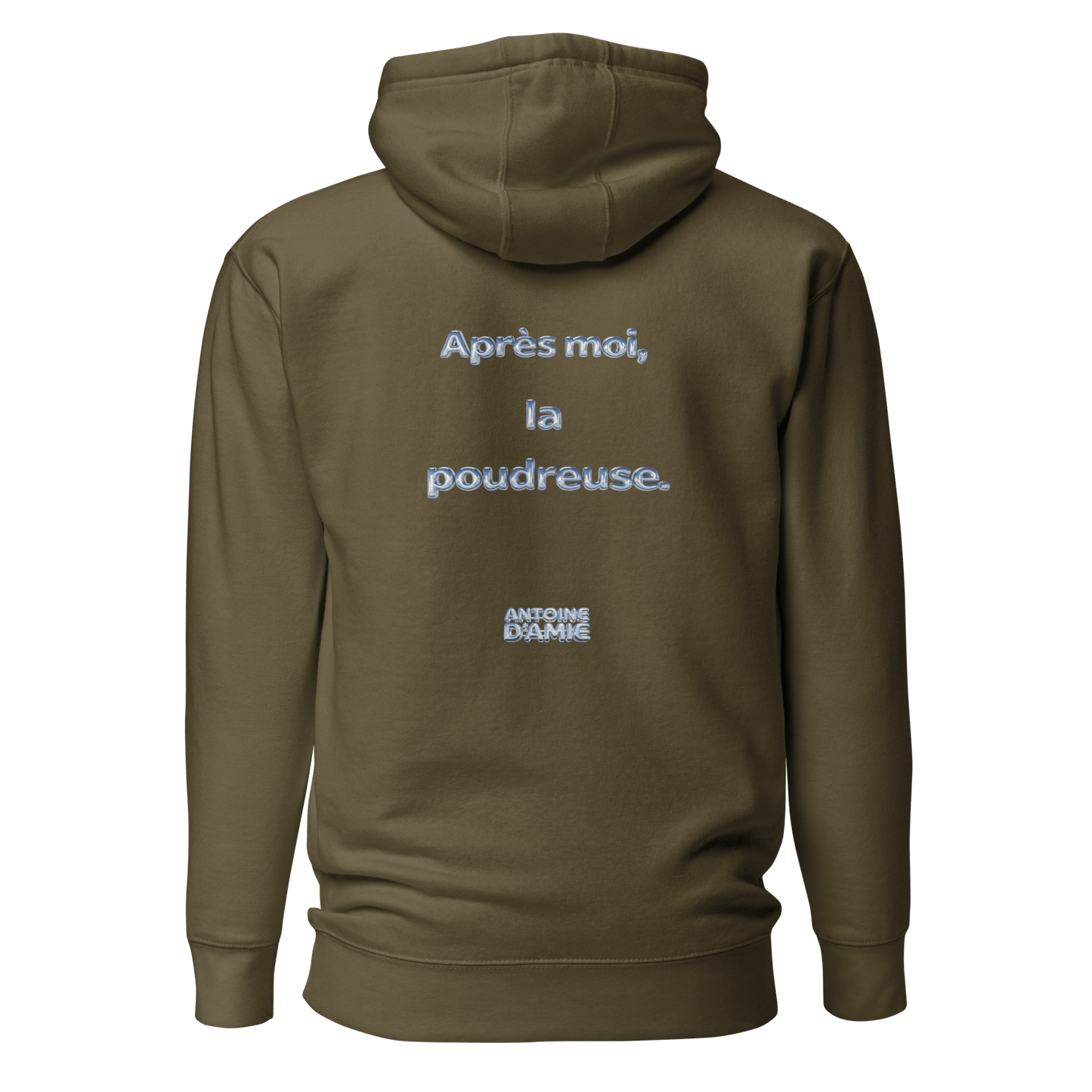 "APRES MOI, LA POUDREUSE." Embroidered Hoodie - Antoine D'Amie
