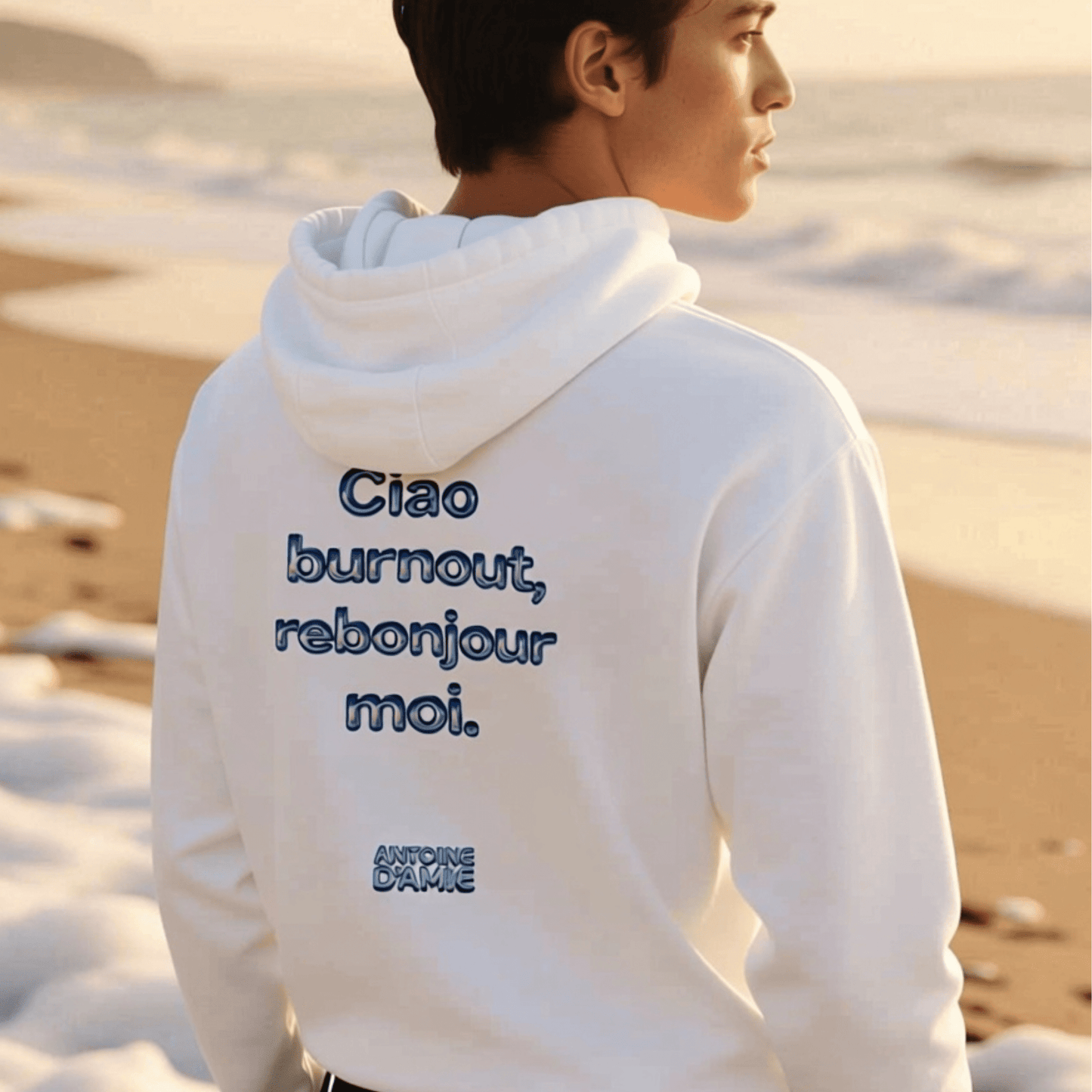 "CIAO BURNOUT, REBONJOUR MOI" Embroidered Hoodie - Antoine D'Amie