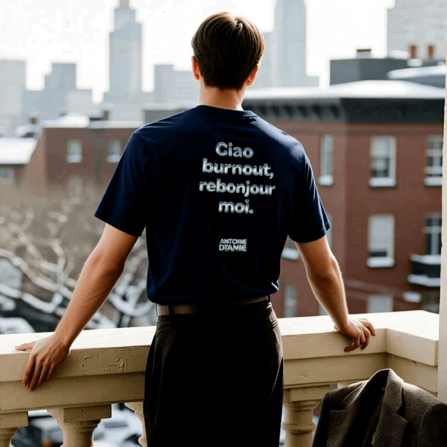 "CIAO BURNOUT, REBONJOUR MOI" Embroidered T-Shirt - Antoine D'Amie