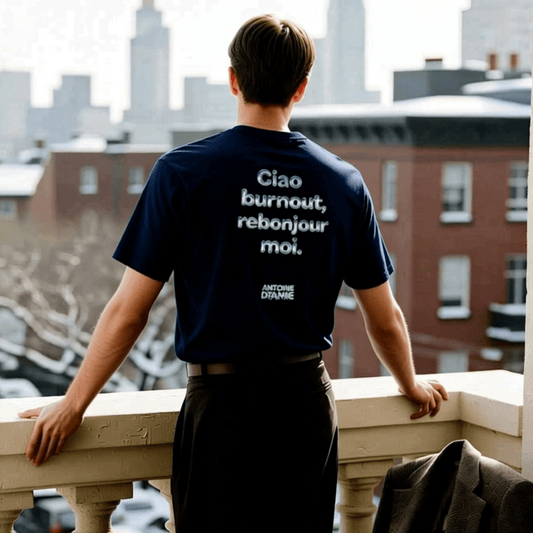 "CIAO BURNOUT, REBONJOUR MOI" Embroidered T-Shirt - Antoine D'Amie