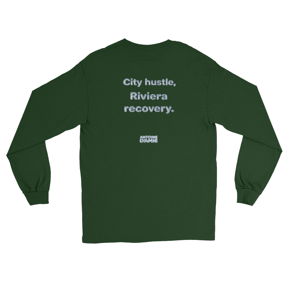 "CITY HUSTLE, RIVIERA RECOVERY" Embroidered Long Sleeve Shirt - Antoine D'Amie