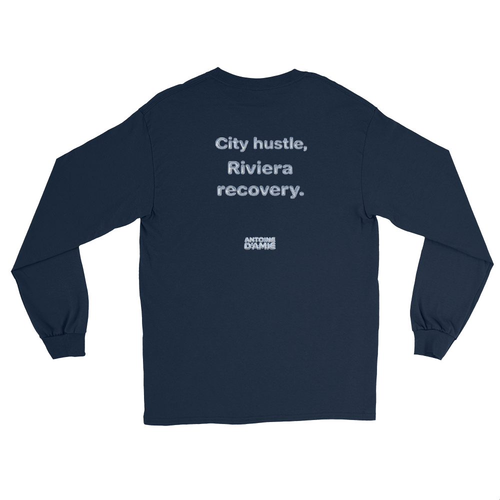 "CITY HUSTLE, RIVIERA RECOVERY" Embroidered Long Sleeve Shirt - Antoine D'Amie