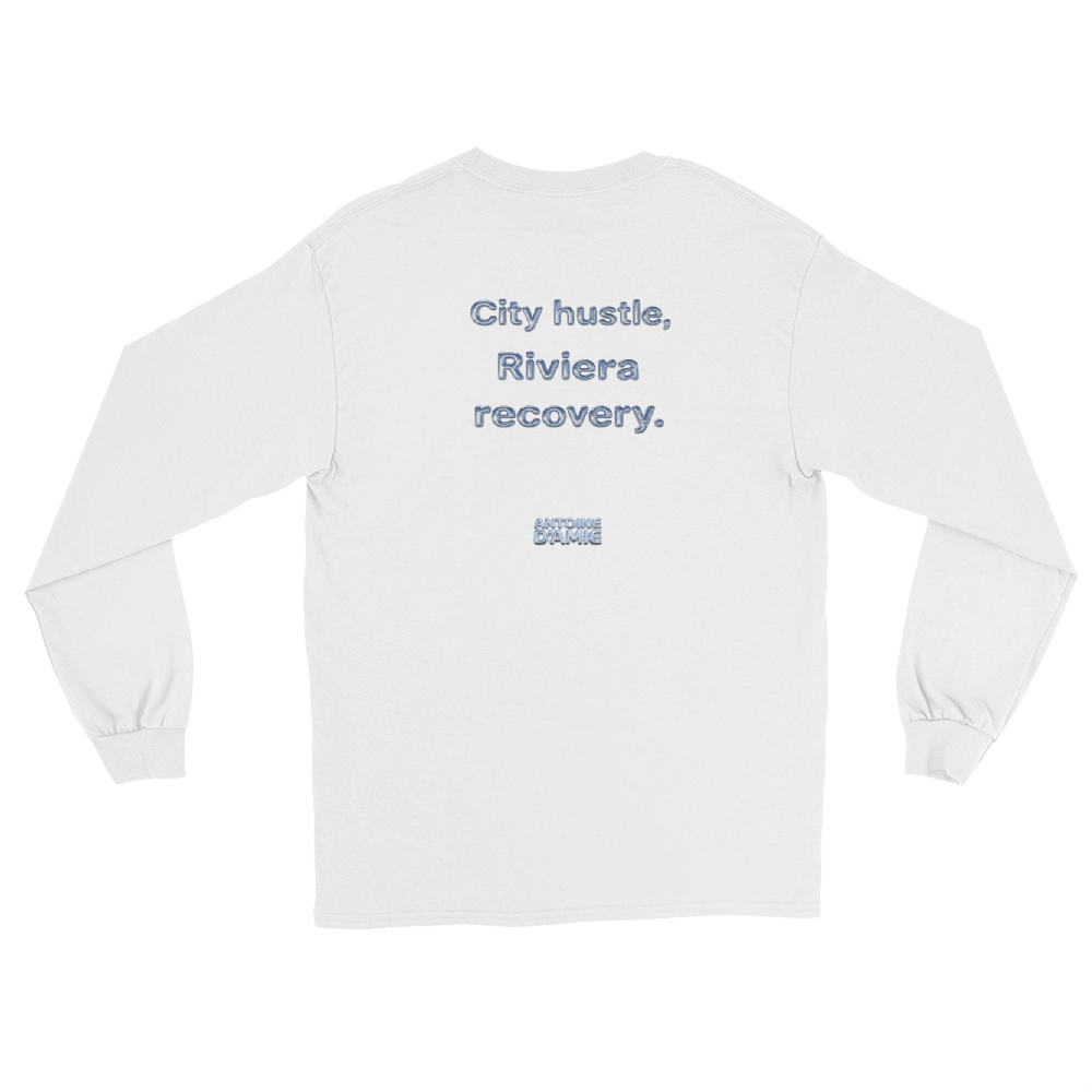 "CITY HUSTLE, RIVIERA RECOVERY" Embroidered Long Sleeve Shirt - Antoine D'Amie