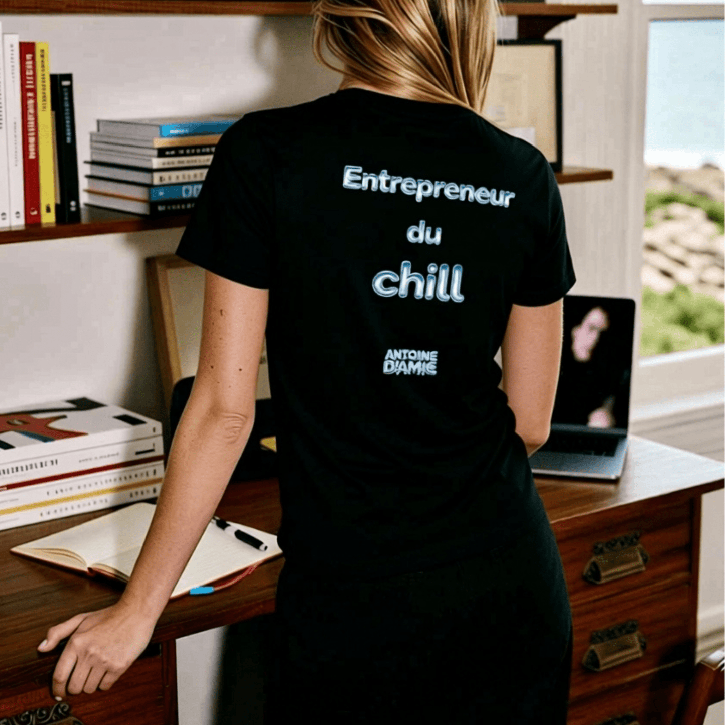 "ENTREPRENEUR DU CHILL" Embroidered T-Shirt - Antoine D'Amie