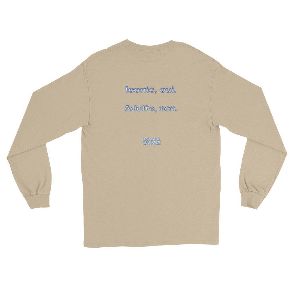 "ICONIC, OUI. ADULTE, NON." Long Sleeve Embroidered T-Shirt - Antoine D'Amie
