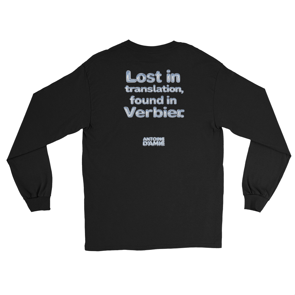 "LOST IN TRANSLATION, FOUND IN VERBIER." Long Sleeve Embroidered T-Shirt - Antoine D'Amie