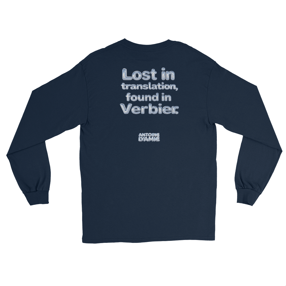 "LOST IN TRANSLATION, FOUND IN VERBIER." Long Sleeve Embroidered T-Shirt - Antoine D'Amie