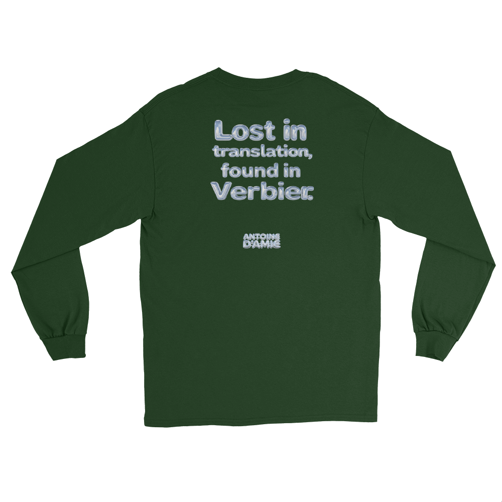 "LOST IN TRANSLATION, FOUND IN VERBIER." Long Sleeve Embroidered T-Shirt - Antoine D'Amie