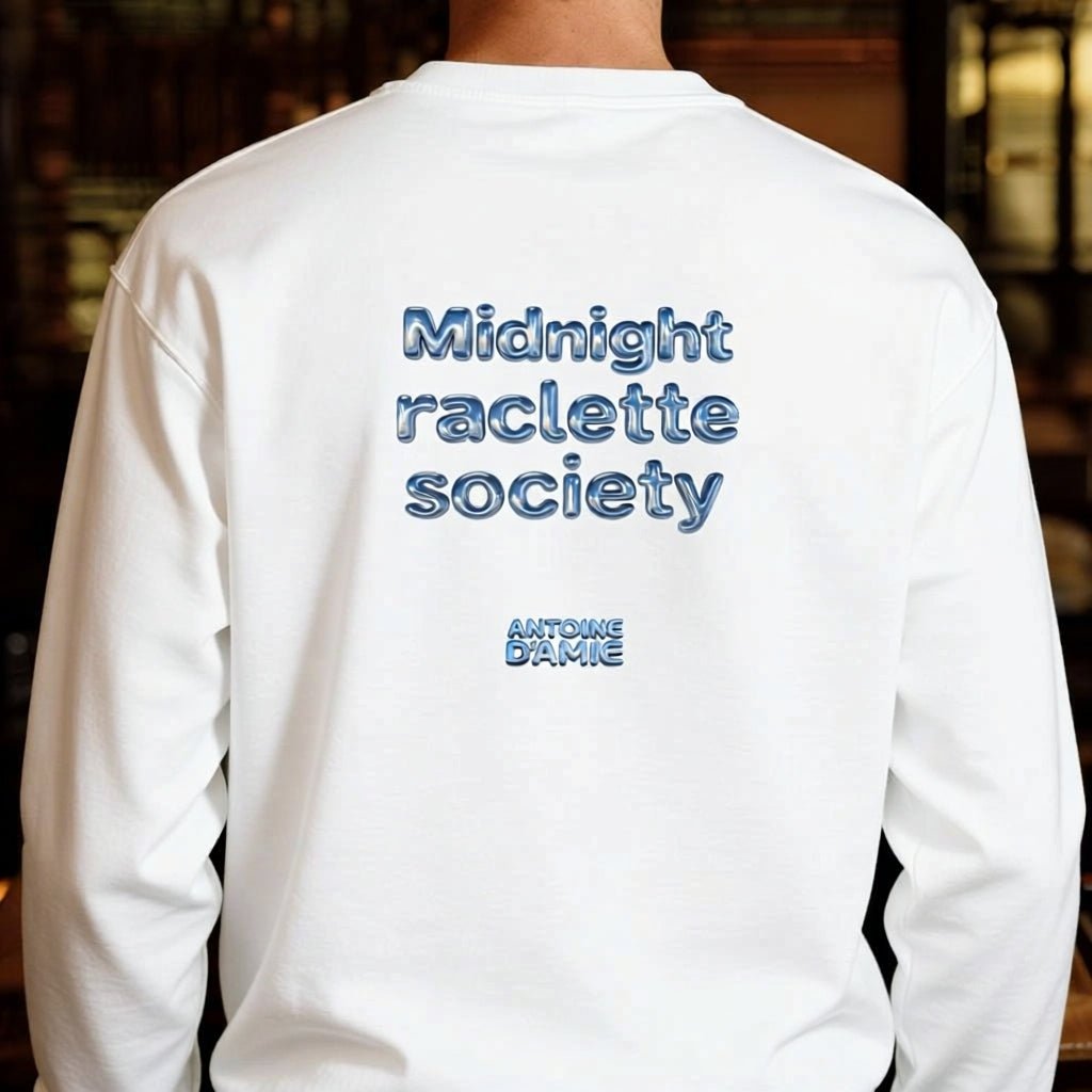 "MIDNIGHT RACLETTE SOCIETY" Embroidered Crewneck - Antoine D'Amie