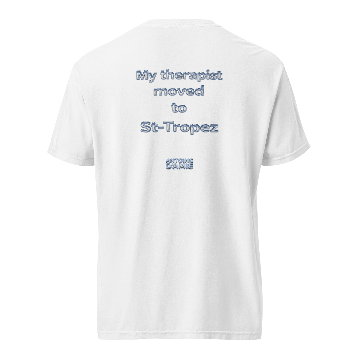 "MY THERAPIST MOVED TO ST - TROPEZ" Embroidered T-Shirt - Antoine D'Amie