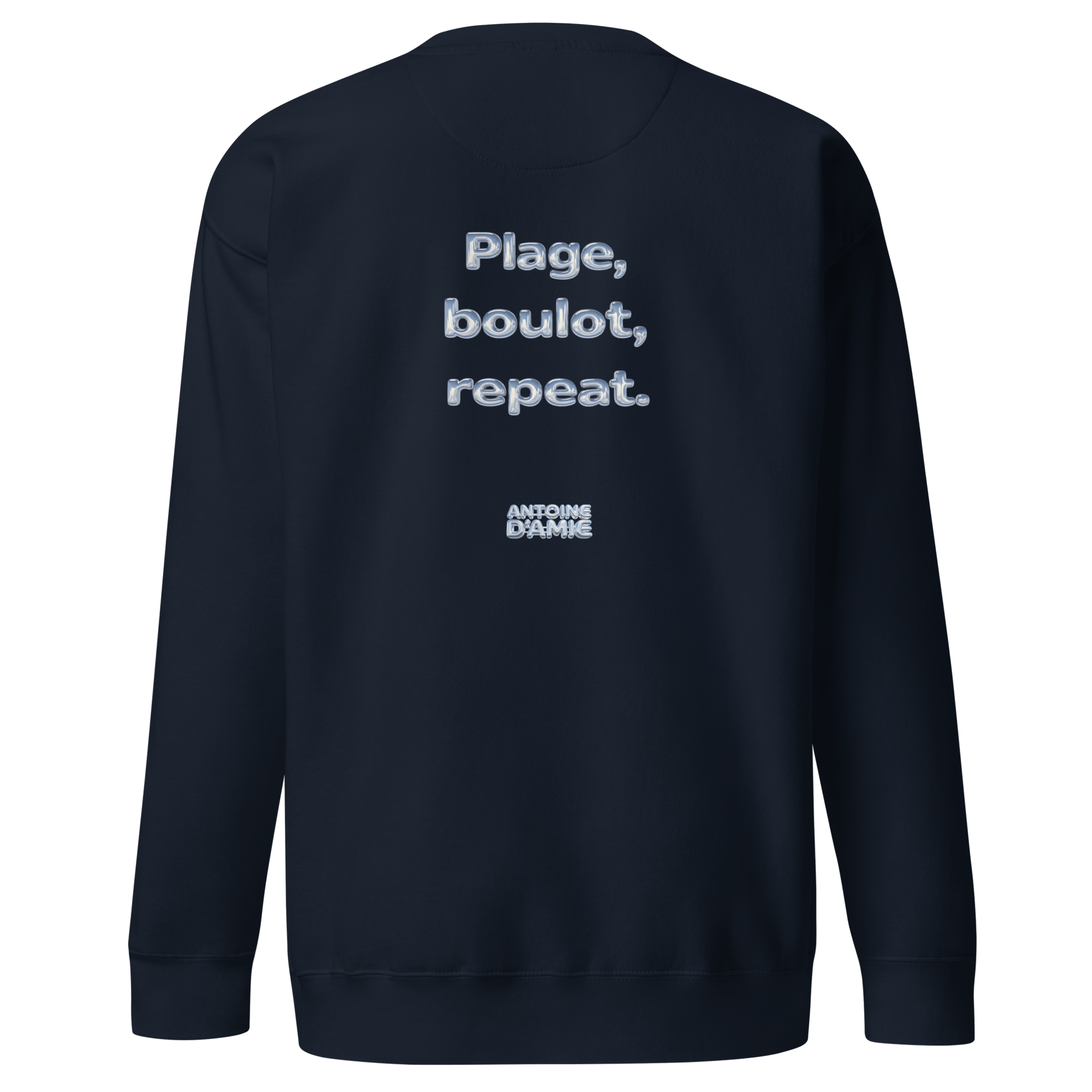 "PLAGE BOULOT REPEAT" Embroidered Crewneck - Antoine D'Amie