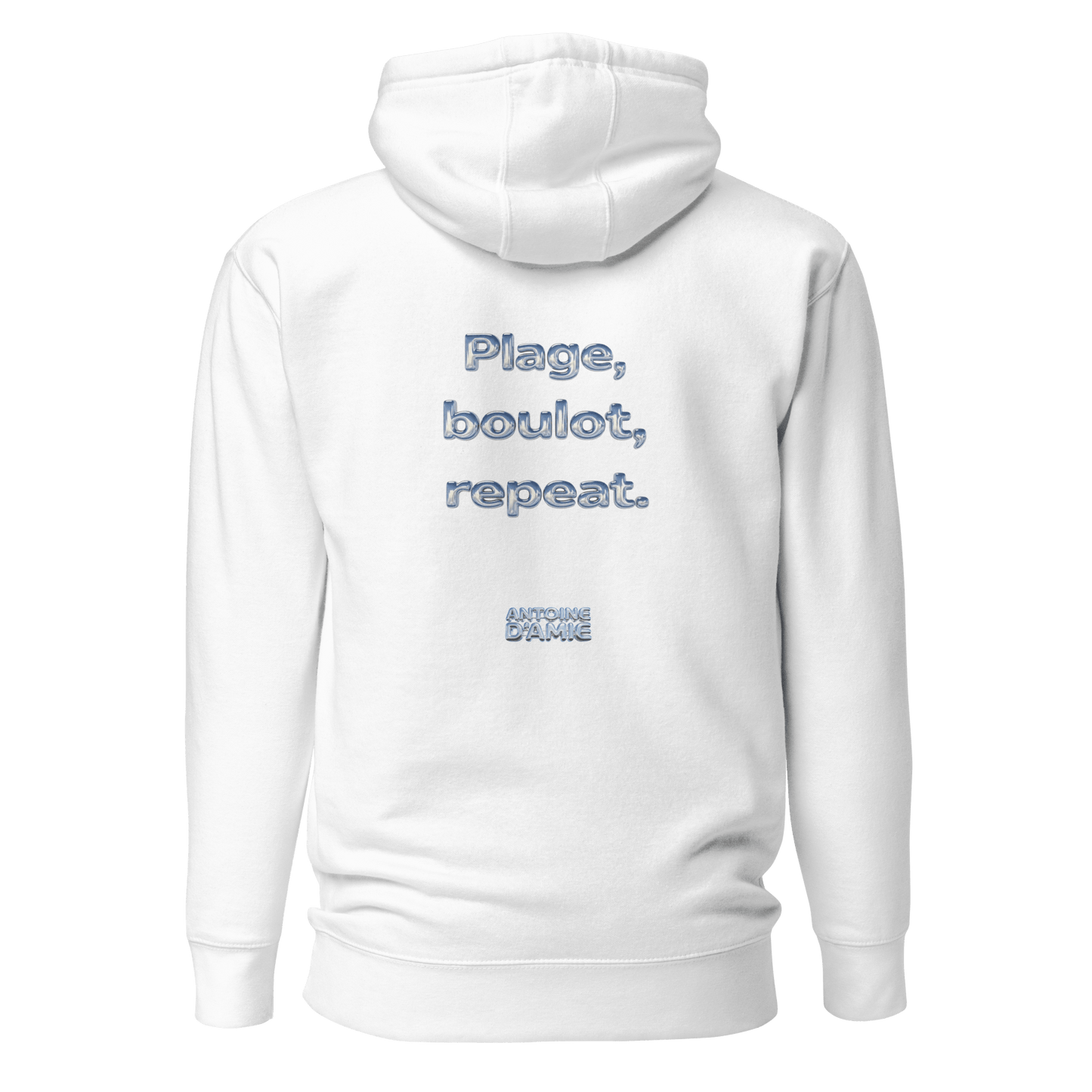 "PLAGE BOULOT REPEAT" Embroidered Hoodie - Antoine D'Amie