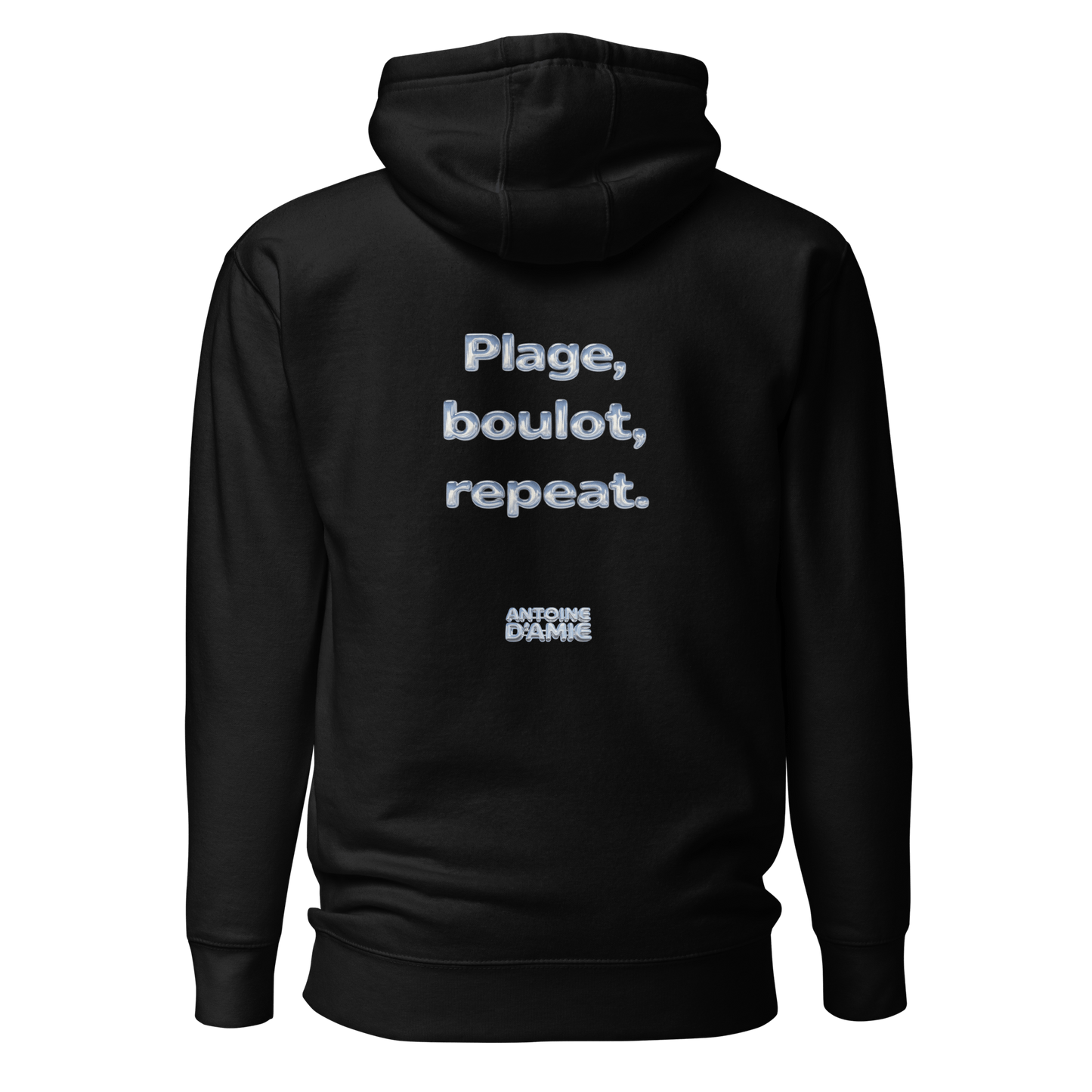 "PLAGE BOULOT REPEAT" Embroidered Hoodie - Antoine D'Amie