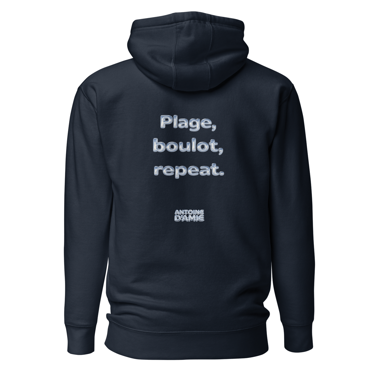 "PLAGE BOULOT REPEAT" Embroidered Hoodie - Antoine D'Amie