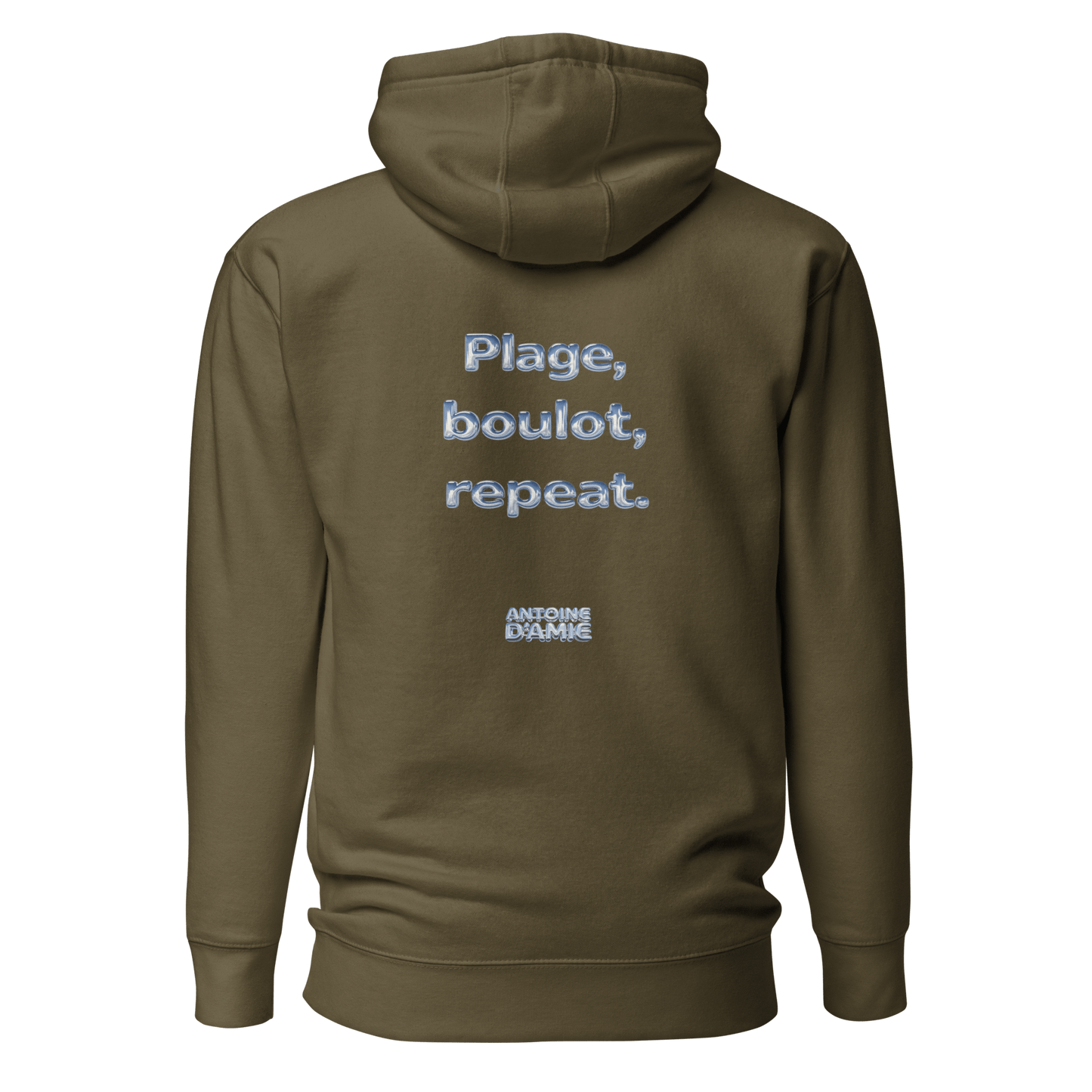 "PLAGE BOULOT REPEAT" Embroidered Hoodie - Antoine D'Amie