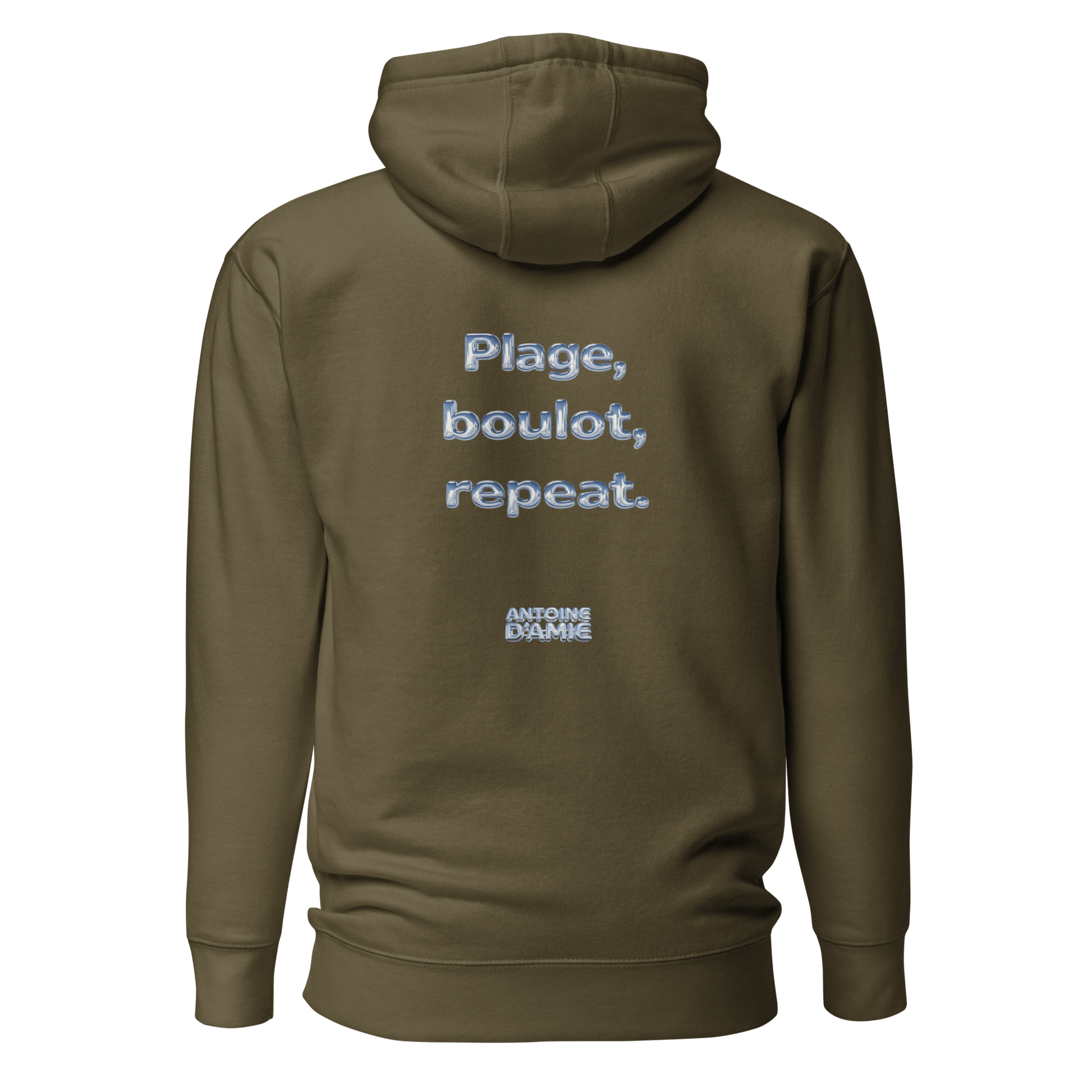 "PLAGE BOULOT REPEAT" Embroidered Hoodie - Antoine D'Amie