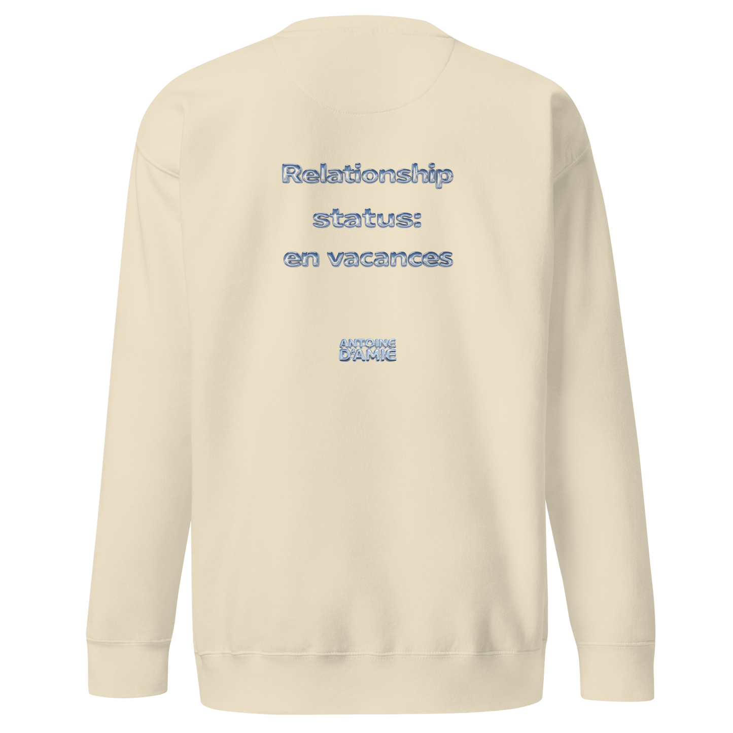 "RELATIONSHIP STATUS: EN VACANCES" Embroidered Crewneck - Antoine D'Amie