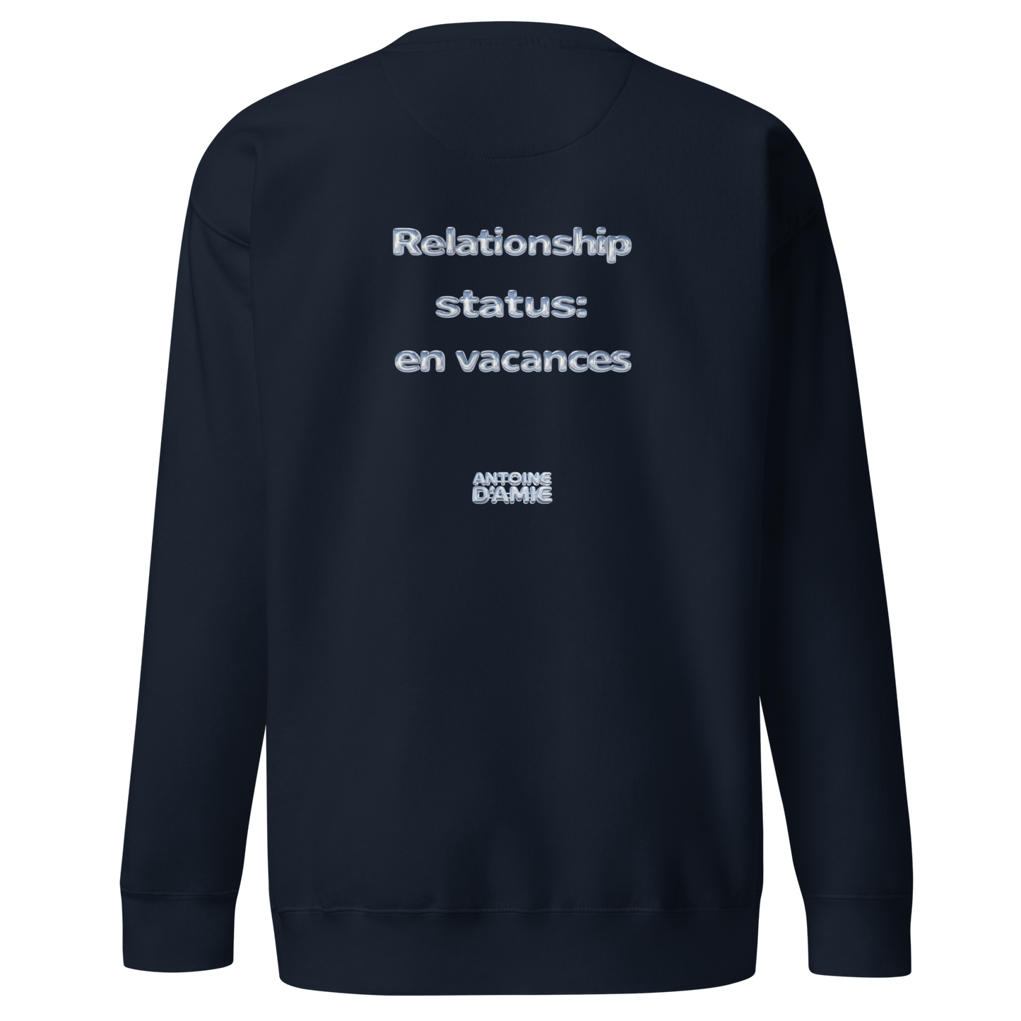 "RELATIONSHIP STATUS: EN VACANCES" Embroidered Crewneck - Antoine D'Amie