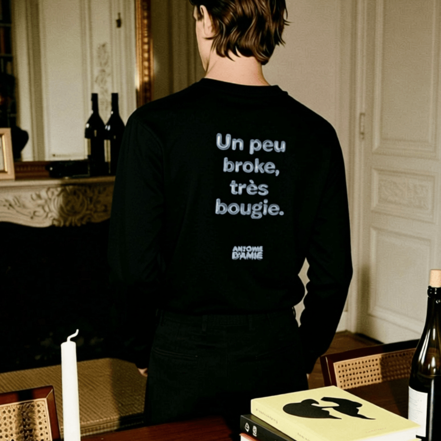 "UN PEU BROKE, TRES AESTHETIC." Long Sleeve Embroidered T-Shirt - Antoine D'Amie