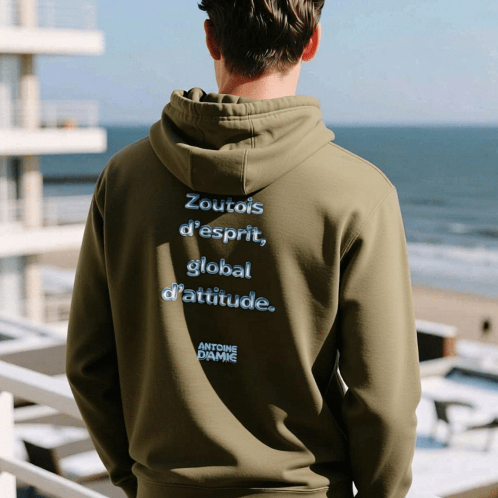"ZOUTOIS D'ESPRIT, GLOBAL D'ATTITUDE." Embroidered Hoodie - Antoine D'Amie